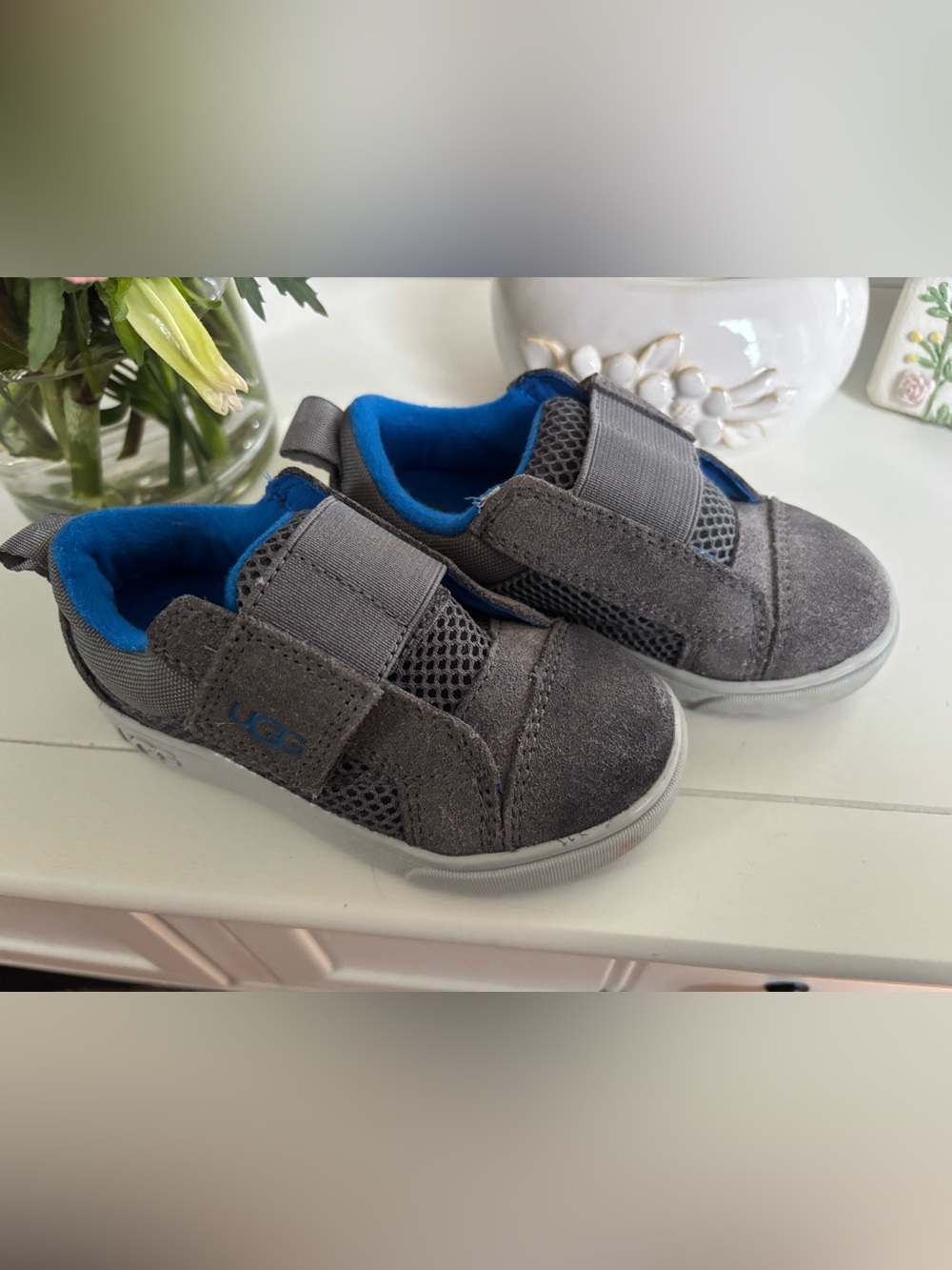 UGG Kids Gray and Blue Sneakers